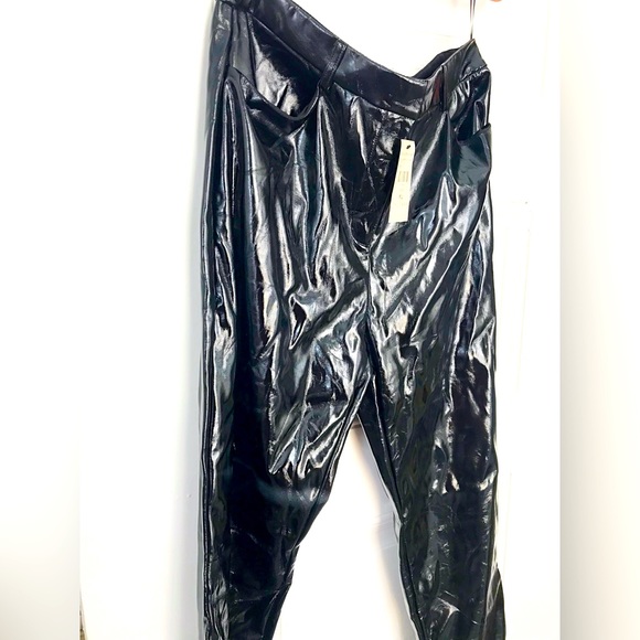 Faux Leather Black Pencil Pants With Tag Never Worn - Picture 1 of 4